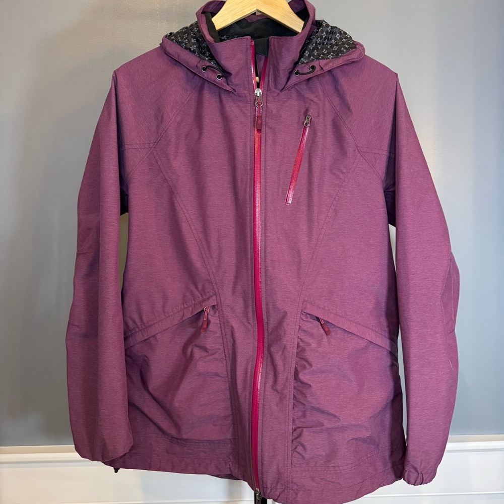 Athleta Hooded Jacket Purple Water Resistant Lightweight‎ Zip Coat Large
